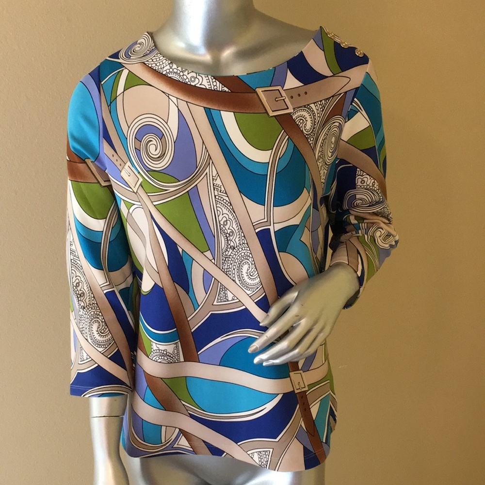Chico's Printed Top Stretchy Knit